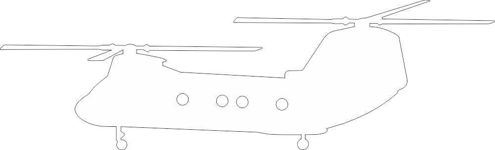 Boeing-Vertol CH-46 Sea Knight Silhouette (White) Decal