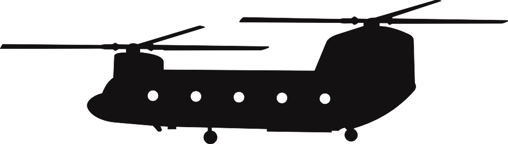 Boeing CH-47 Chinook Silhouette (Black) Decal