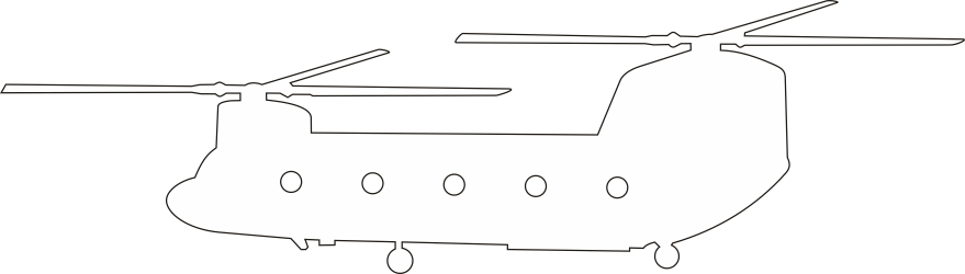 Boeing CH-47 Chinook Silhouette (White) Decal