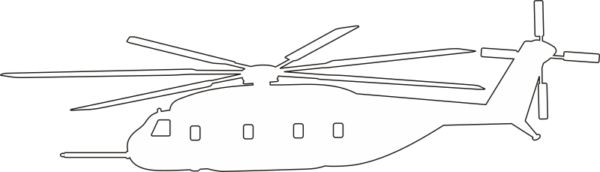 Sikorsky CH-53E Super Stallion Silhouette (White) Decal