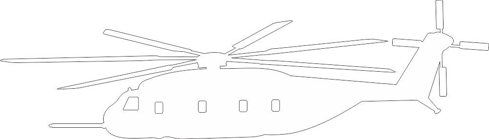 Sikorsky CH-53E Super Stallion Silhouette (White) Decal