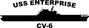 Attack Carrier CV, Enterprise Class Silhouette (Black) Decal