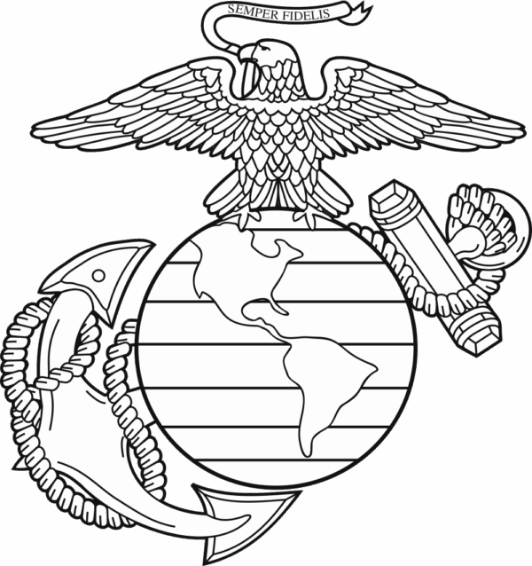 USMC Eagle Globe Anchor (Black/White) Decal
