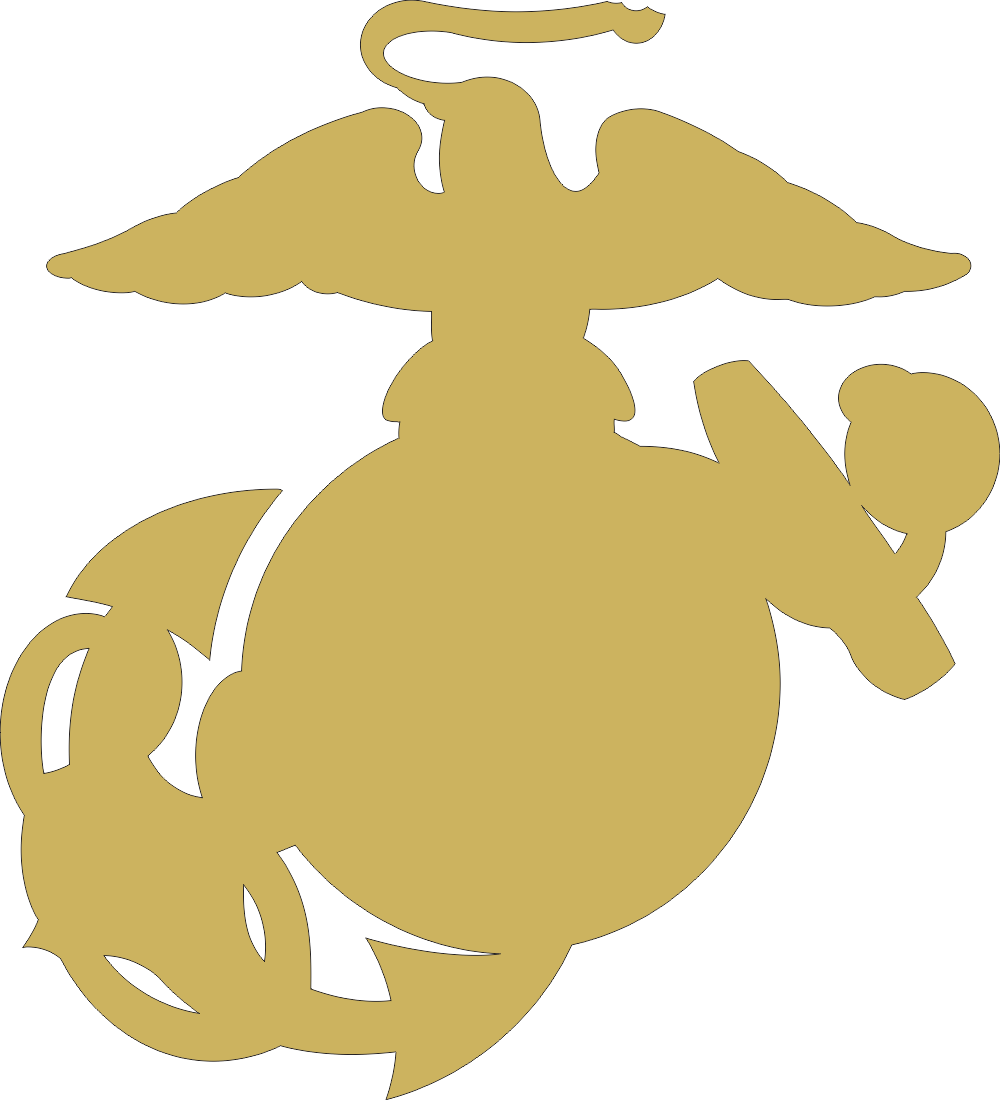 USMC Eagle Globe Anchor Silhouette Gold Decal