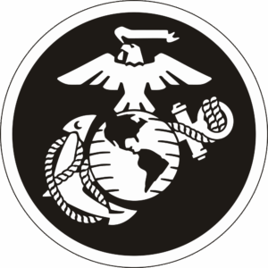 USMC Logo (White on Black) Decal