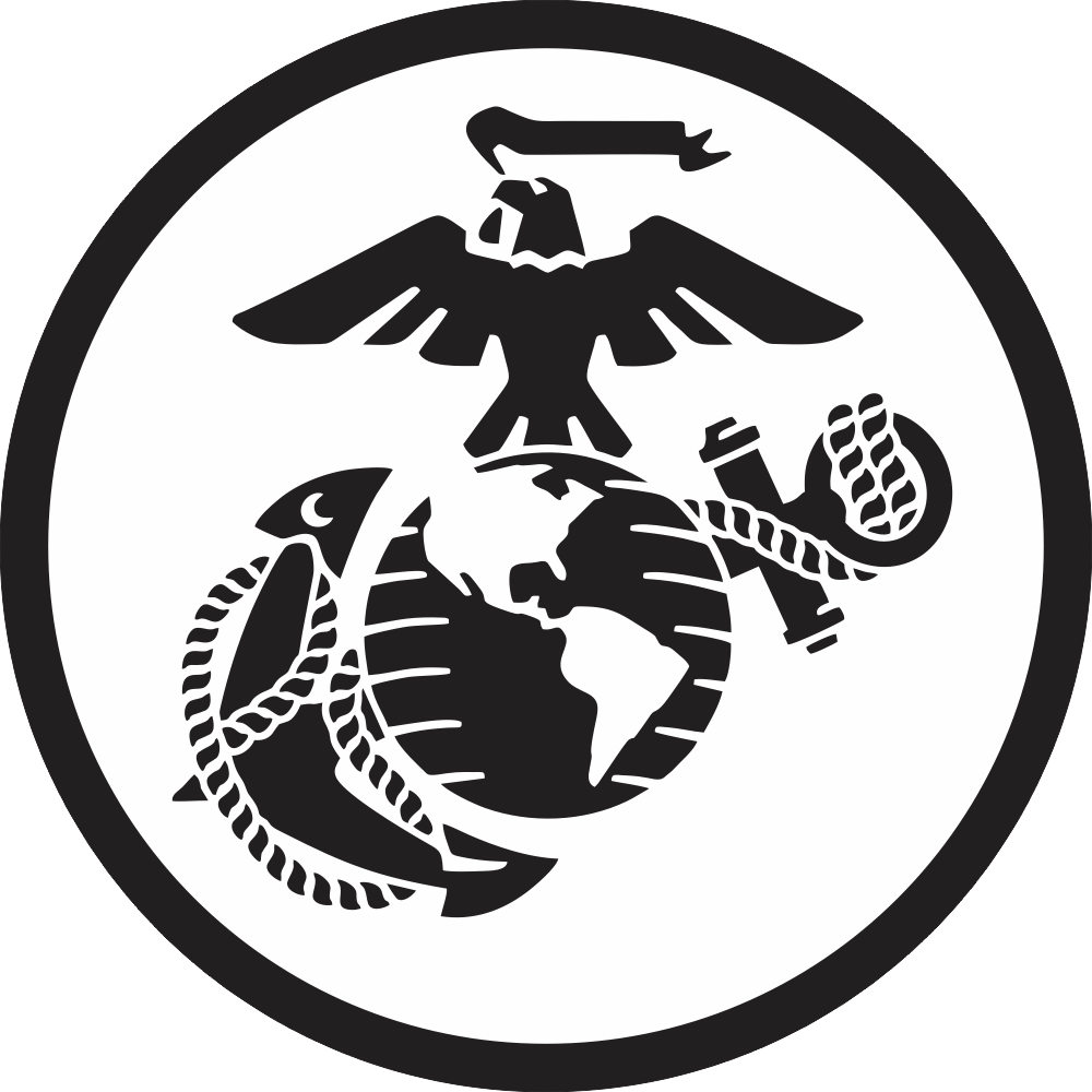 USMC Logo (Black on White) Decal