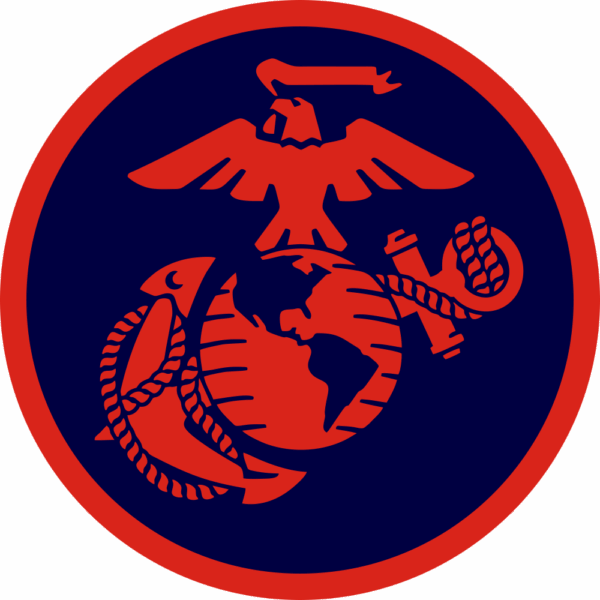 USMC Logo (Red on Blue) Decal