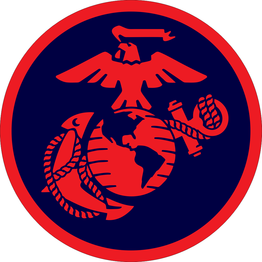 USMC Logo (Red on Blue) Decal
