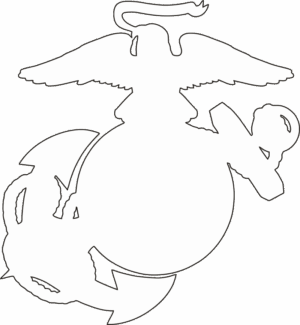 USMC Eagle Globe Anchor Silhouette White Decal