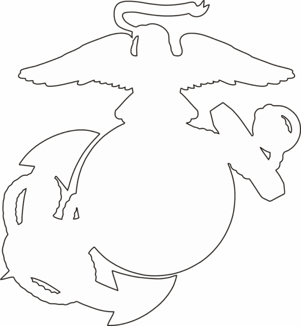 USMC Eagle Globe Anchor Silhouette White Decal