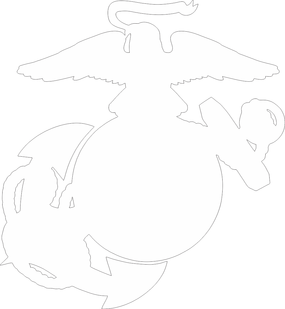 USMC Eagle Globe Anchor Silhouette White Decal