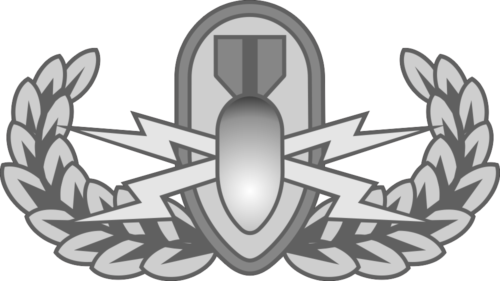EOD Explosive Ordnance Disposal Basic Badge (Silver) Decal