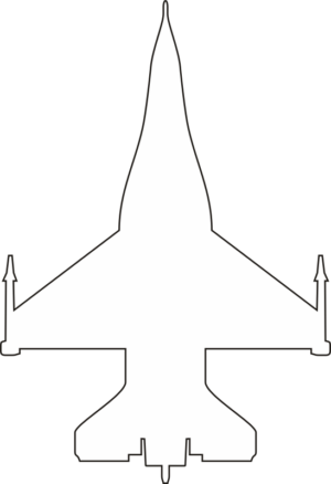 General Dynamics F-16 Fighting Falcon Silhouette (White) Decal