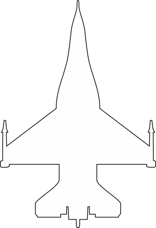General Dynamics F-16 Fighting Falcon Silhouette (White) Decal