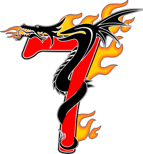 Flaming Dragon 7 Decal