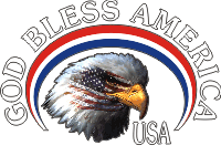 God Bless America – Masked Eagle (White Text) Decal
