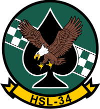 HSL-34 Helicopter Anti-Sub Squadron 34 Light Green Checkers Decal