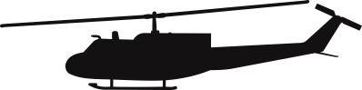 UH-1 Iroquois Huey Silhouette (Black) Decal