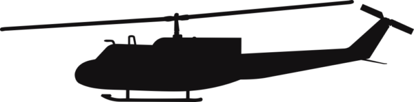 UH-1 Iroquois Huey Silhouette (Black) Decal