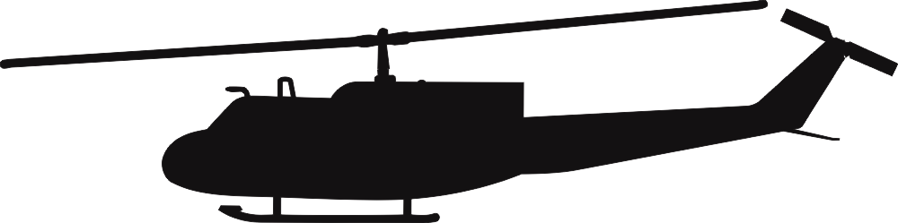 UH-1 Iroquois Huey Silhouette (Black) Decal
