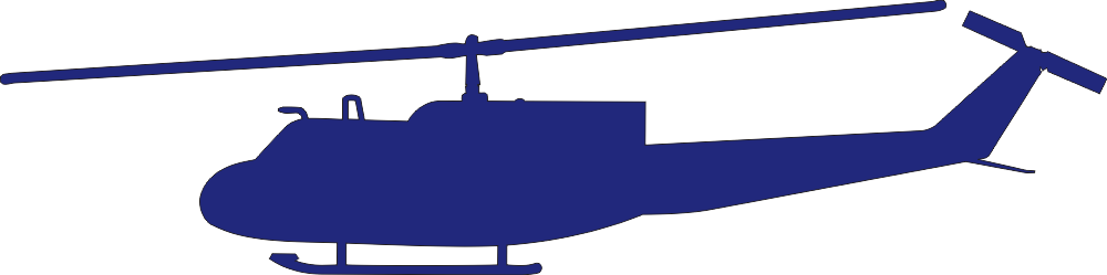UH-1 Iroquois Huey Silhouette (Blue) Decal