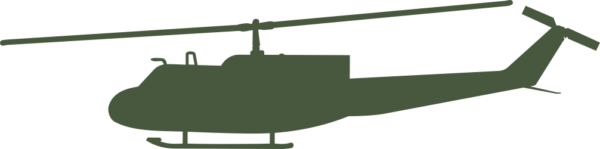 UH-1 Iroquois Huey Silhouette (Green) Decal