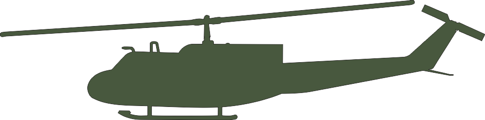 UH-1 Iroquois Huey Silhouette (Green) Decal