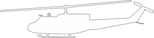 UH-1 Iroquois Huey Silhouette (White) Decal
