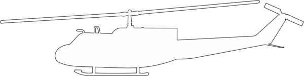 UH-1 Iroquois Huey Silhouette (White) Decal