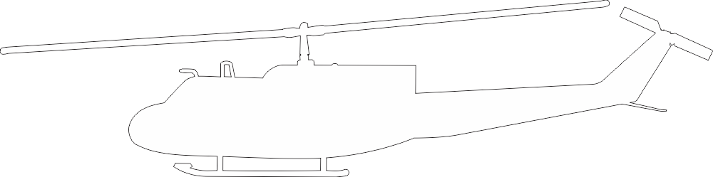 UH-1 Iroquois Huey Silhouette (White) Decal