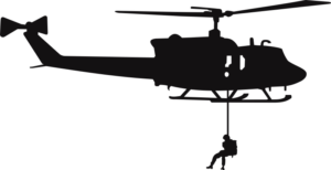 UH-1 Iroquois Huey Silhouette 2 (Black) Decal