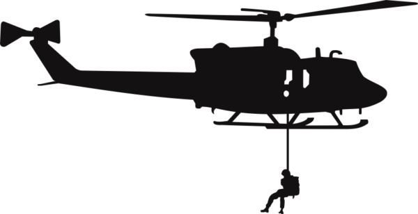UH-1 Iroquois Huey Silhouette 2 (Black) Decal