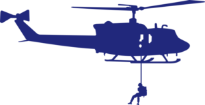 UH-1 Iroquois Huey Silhouette 2 (Blue) Decal