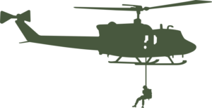 UH-1 Iroquois Huey Silhouette 2 (Green) Decal