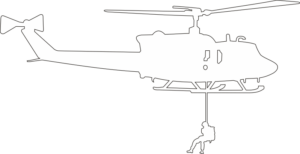 UH-1 Iroquois Huey Silhouette 2 (White) Decal
