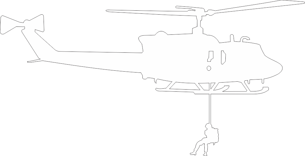 UH-1 Iroquois Huey Silhouette 2 (White) Decal