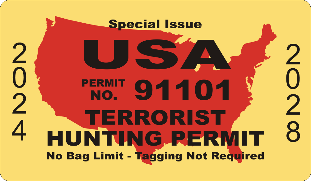 Terrorist Hunting License Decal