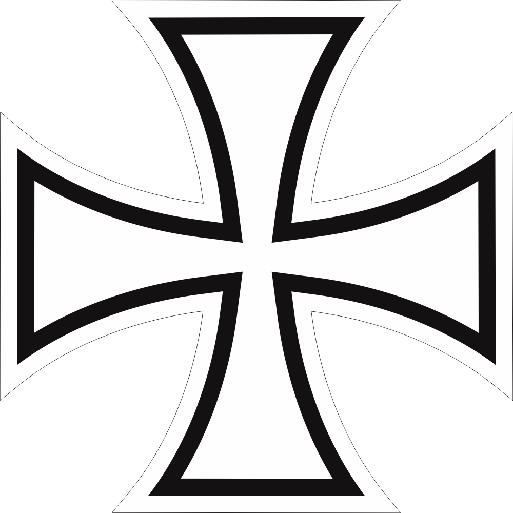 Maltese Cross (White) Decal