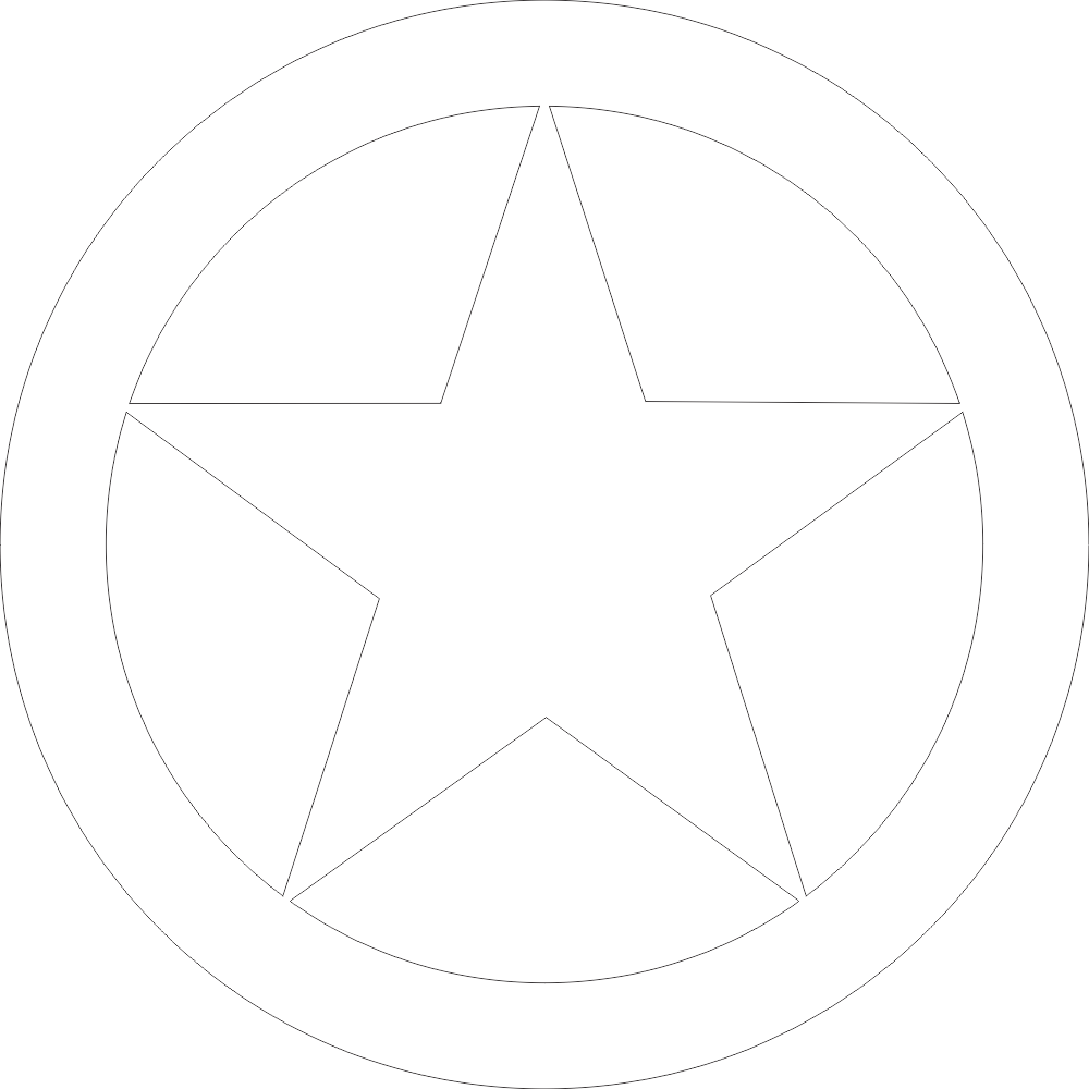 WWII Jeep Star (White) Decal