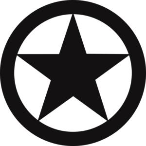 WWII Jeep Star (Black) Decal