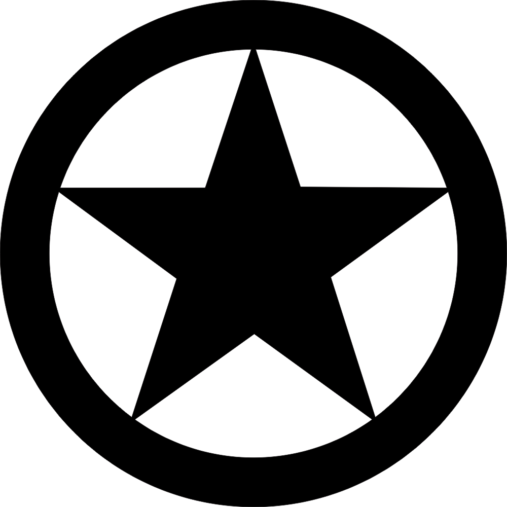 WWII Jeep Star (Black) Decal