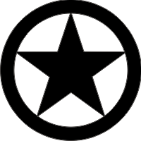 WWII Jeep Star (Black) Decal