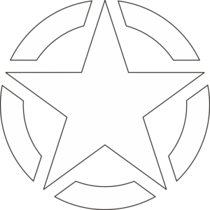 WWII Jeep Star - Segmented (White) Decal
