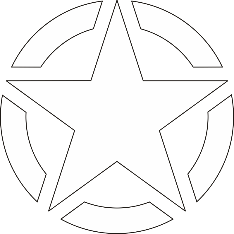 WWII Jeep Star – Segmented (White) Decal