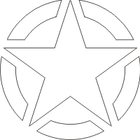 WWII Jeep Star – Segmented (White) Decal