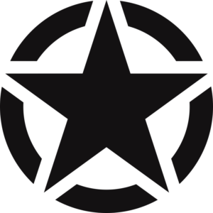 WWII Jeep Star - Segmented (Black) Decal