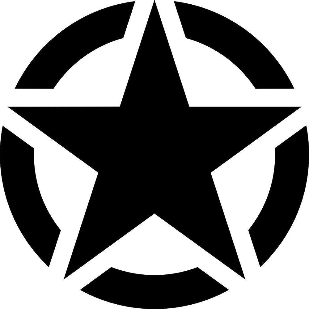 WWII Jeep Star – Segmented (Black) Decal