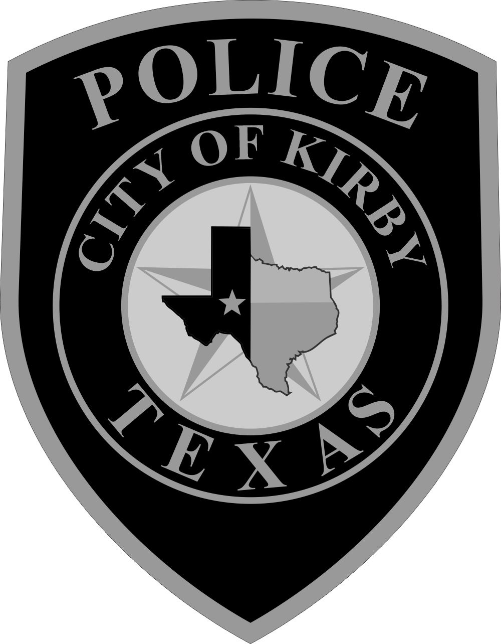 Kirby Police Dept (B&W) Decal