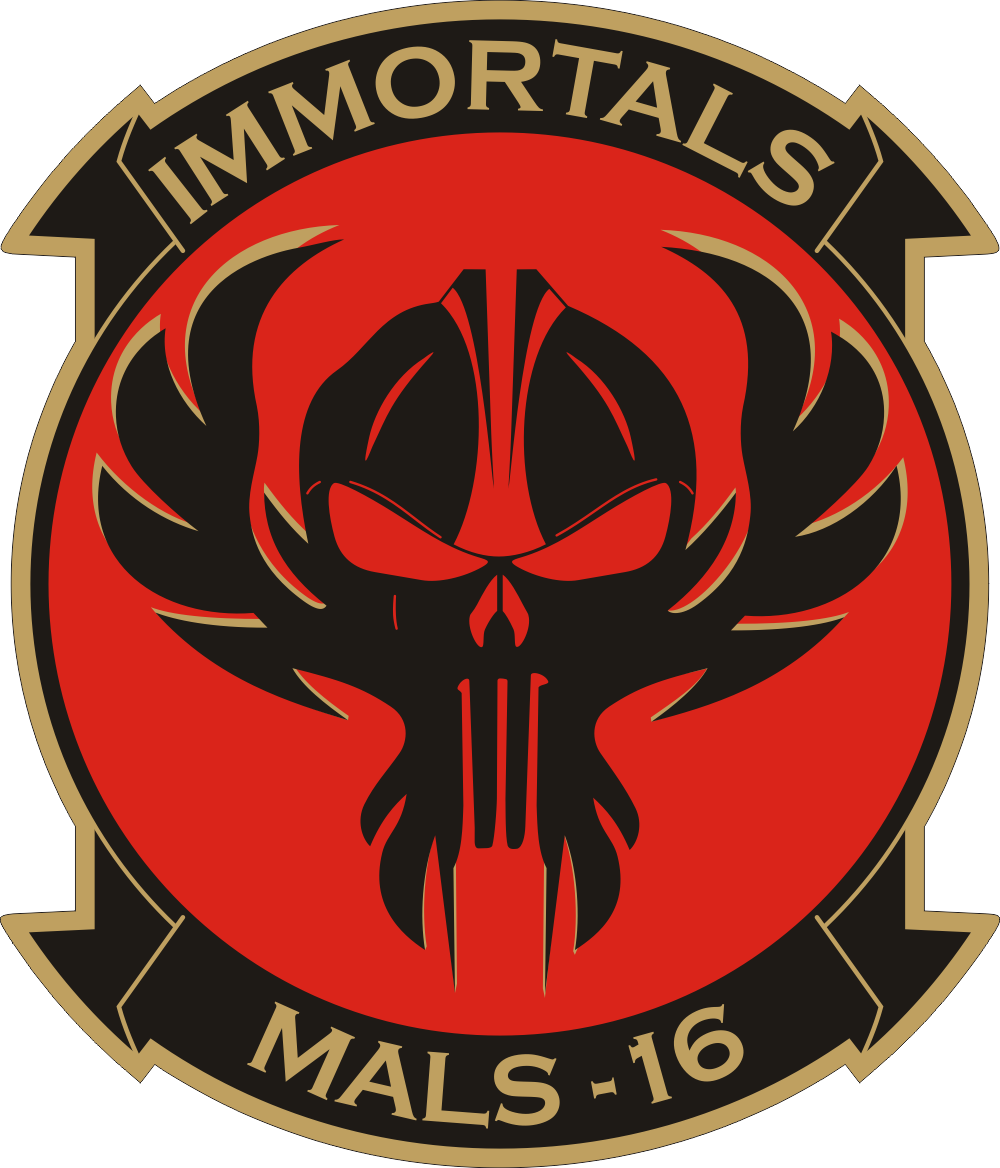 MALS-16 Marine Aviation Logistics Squadron 16 Immortals Decal
