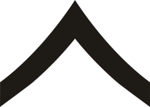 E-2 PFC Private First Class (Black) Decal